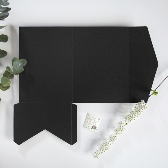 DIY 5x7" Black Pocketfold Envelopes