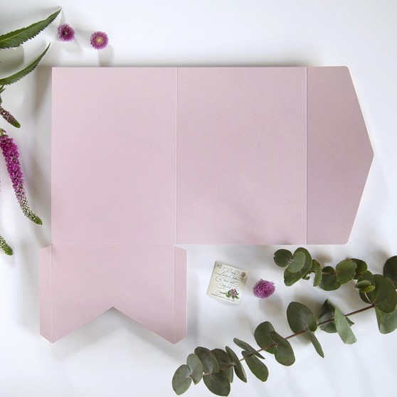 DIY 5x7" Dusky Pink Pocketfold Envelopes