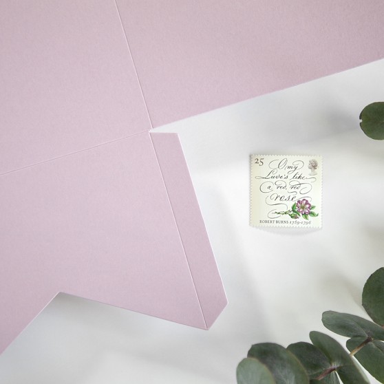DIY 5x7" Dusky Pink Pocketfold Envelopes