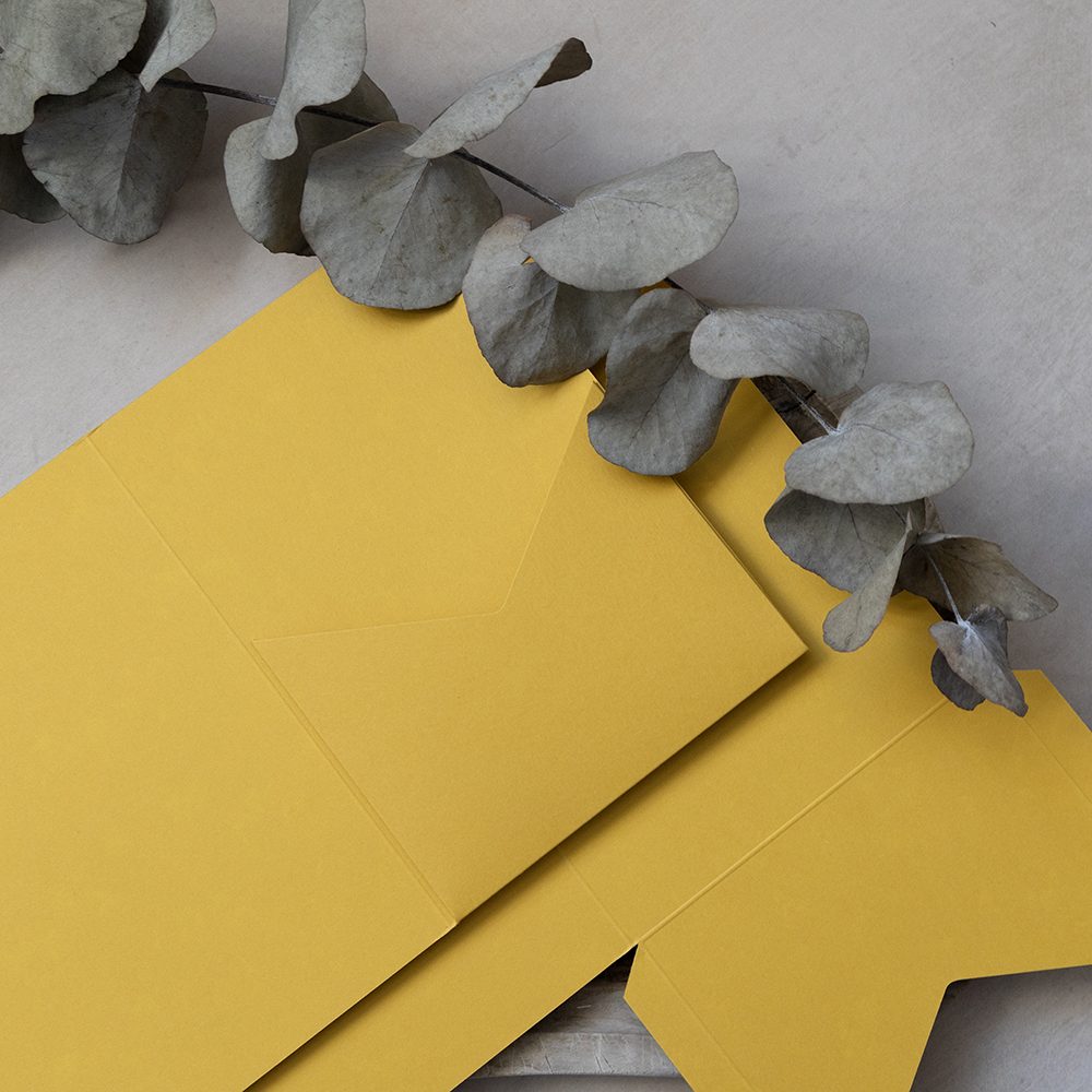 DIY 5x7" & A5 Indian Yellow Pocketfold Envelopes