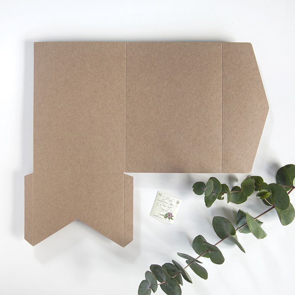 DIY Kraft Brown Pocketfold Envelopes