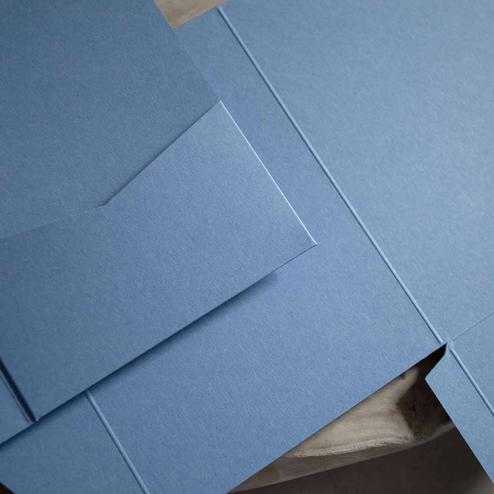 Mini A6 DIY Cornflower Blue Pocketfold Envelopes