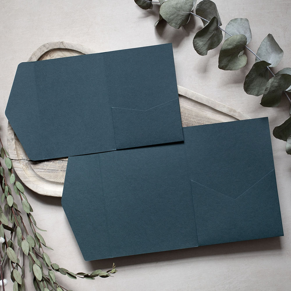 Mini A6 DIY Forest Green Pocketfold Envelopes