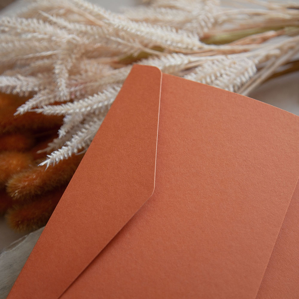 Mini A6 DIY Rust Orange Pocketfold Envelopes