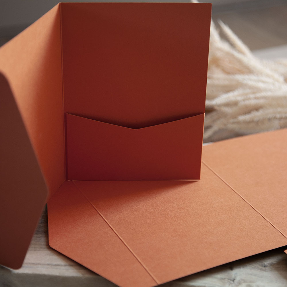Mini A6 DIY Rust Orange Pocketfold Envelopes