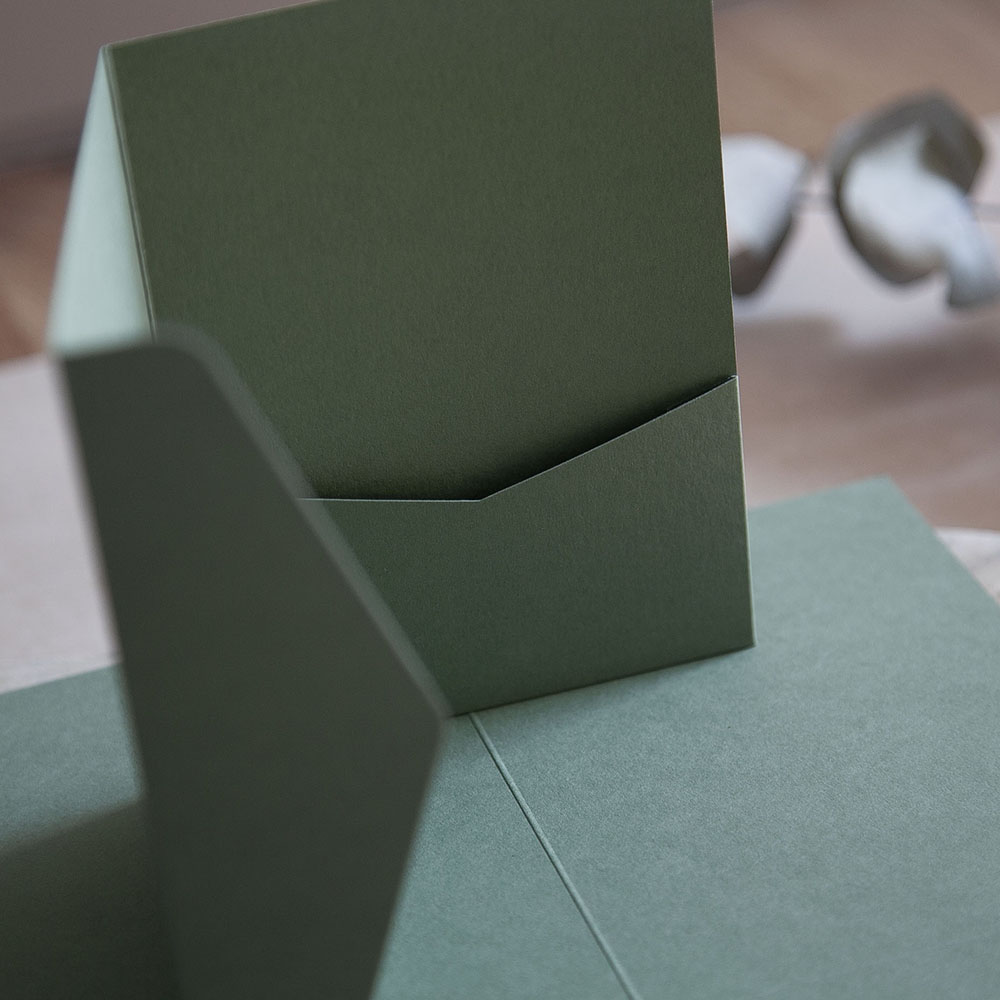 Mini A6 DIY Sage Green Pocketfold Envelopes