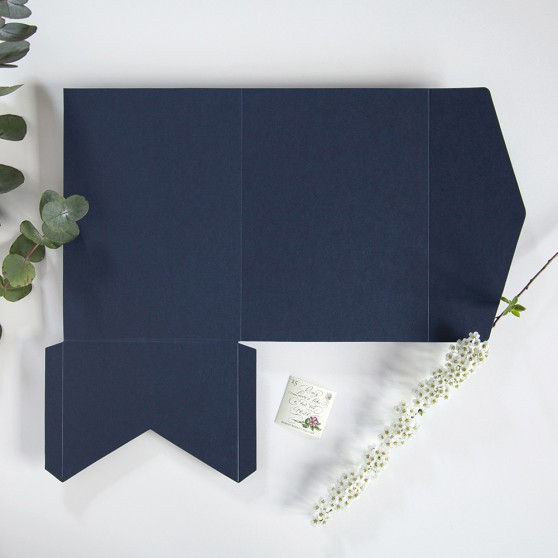 DIY 5x7" Navy Blue Pocketfold Envelopes