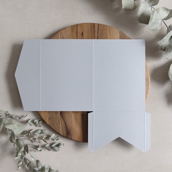 DIY 5x7" Pearly Silver Pocketfold Envelopes