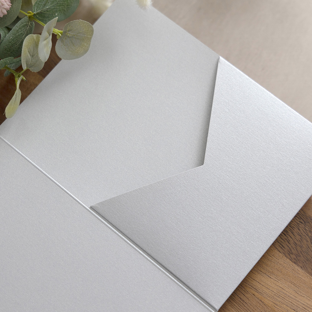 DIY 5x7" & A5 Pearly Silver Pocketfold Envelopes