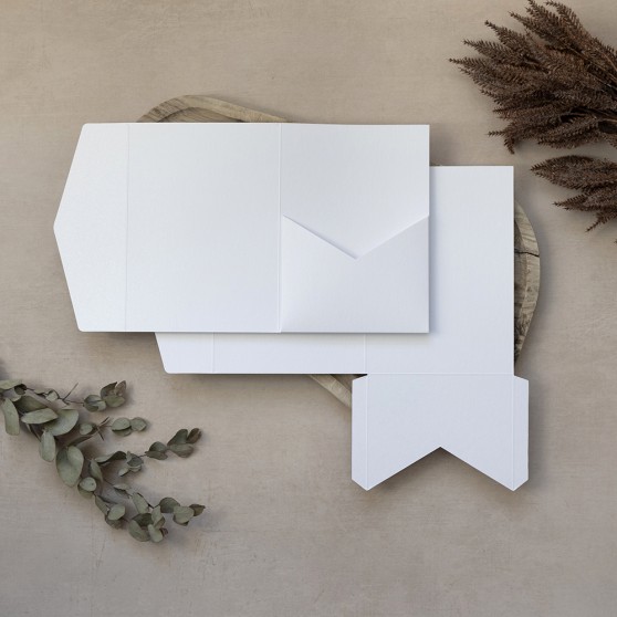DIY 5x7" & A5 Pearly White Pocketfold Envelopes