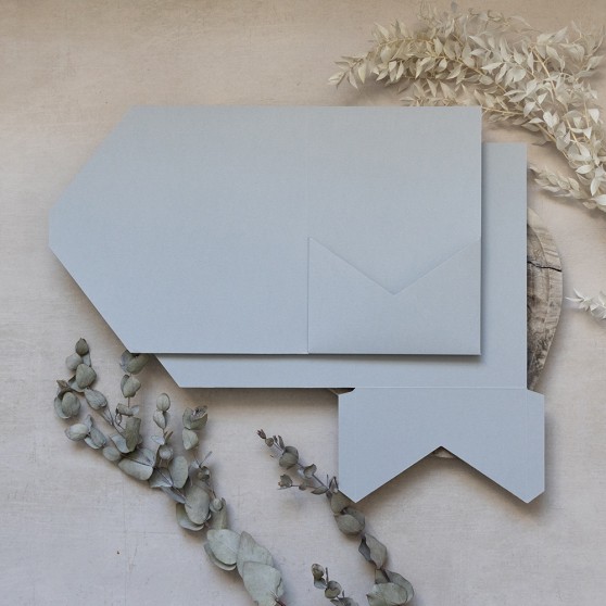 DIY 5x7" & A5 Real Grey Pocketfold Envelopes