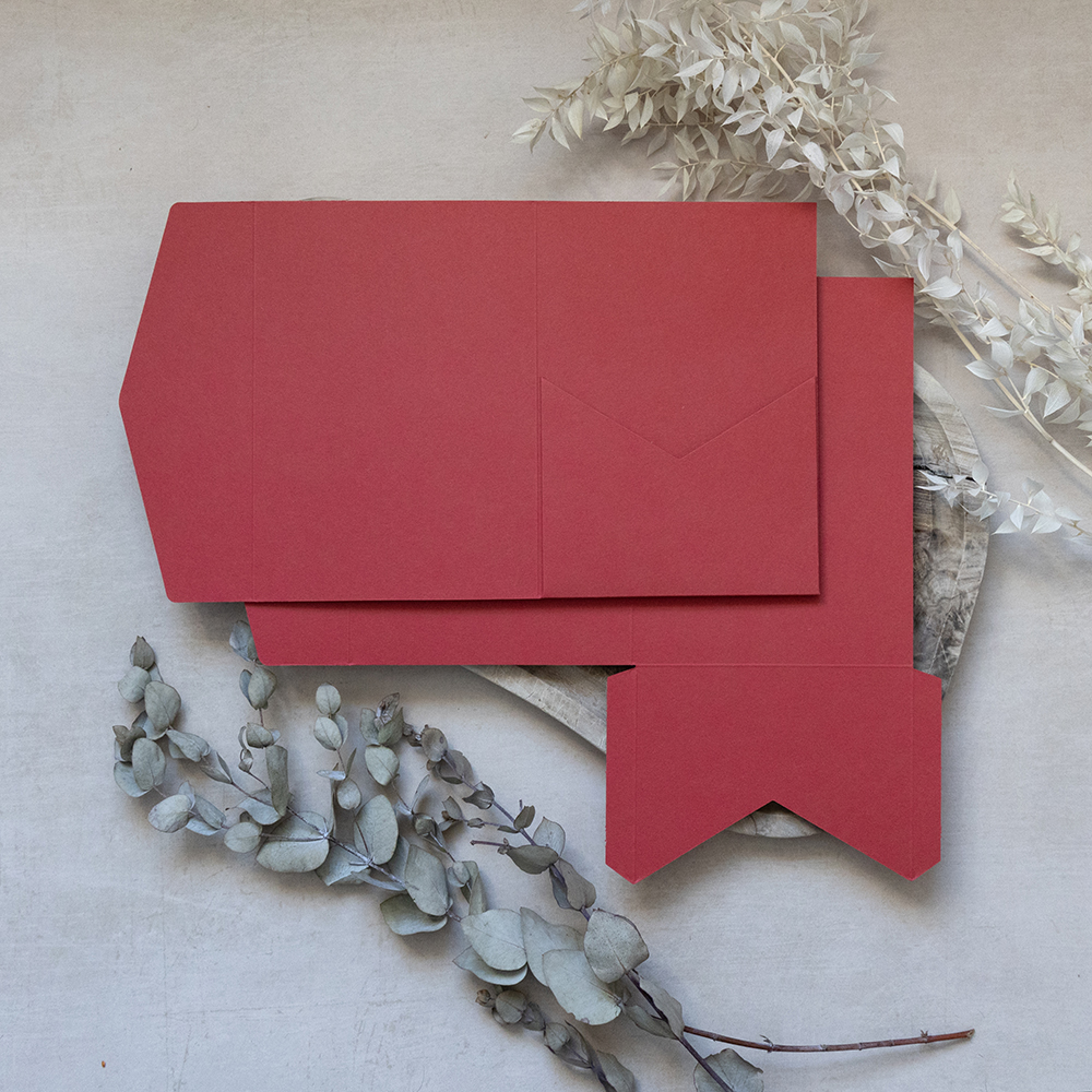 DIY 5x7" & A5 Red Pocketfold Envelopes