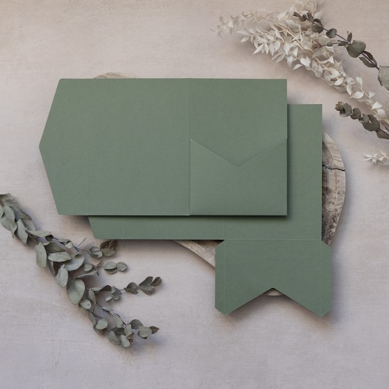 DIY 5x7" & A5 Sage Green Pocketfold Envelopes