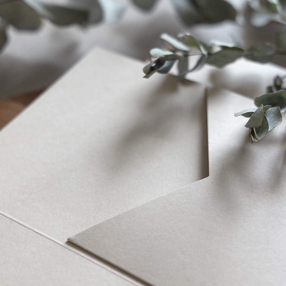 Foil Pressed DIY Stone Pocketfold Envelopes Letterpress Style