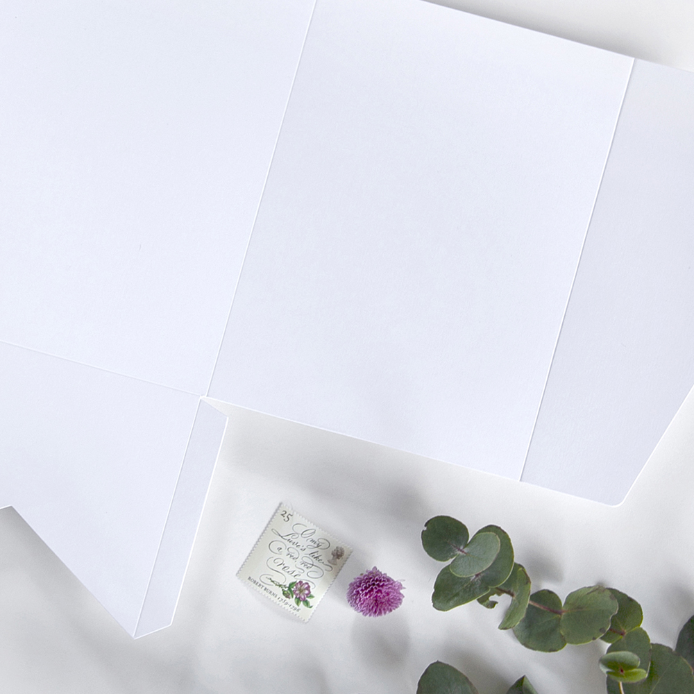 DIY White Pocketfold Envelopes