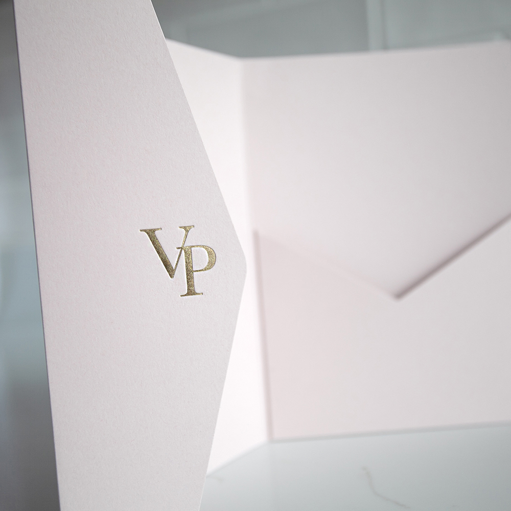 Sample Foil Pressed DIY Pocketfold Envelopes Letterpress Style
