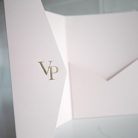 Foil Pressed DIY Blush Pink Pocketfold Envelopes Letterpress Style