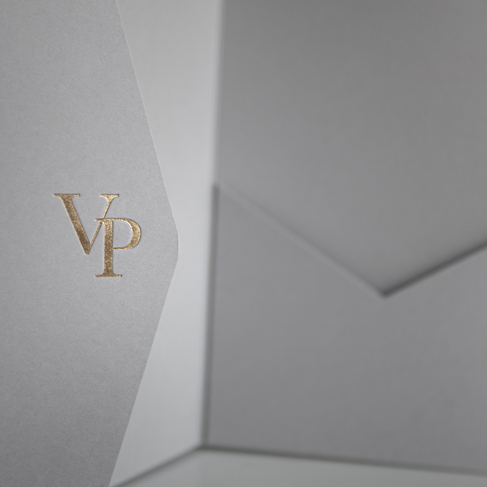 Foil Pressed DIY Real Grey Pocketfold Envelopes Letterpress Style
