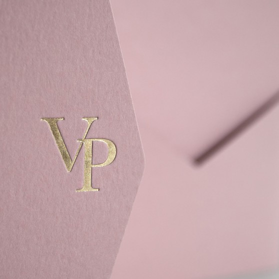 Foil Pressed DIY Dusky Pink Pocketfold Envelopes Letterpress Style