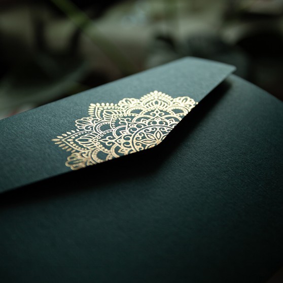 Foil Pressed DIY Pocketfold Envelopes Letterpress Style - Mandala MA01
