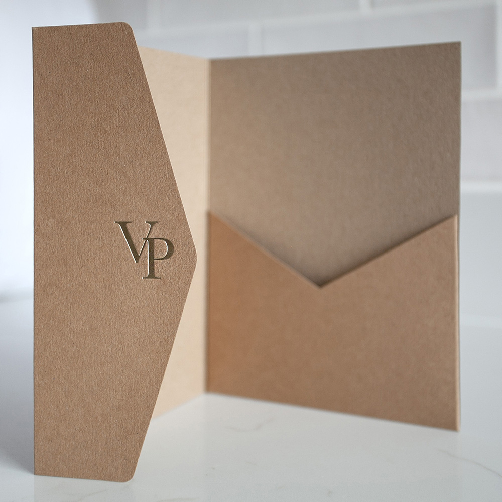 Sample Foil Pressed DIY Pocketfold Envelopes Letterpress Style