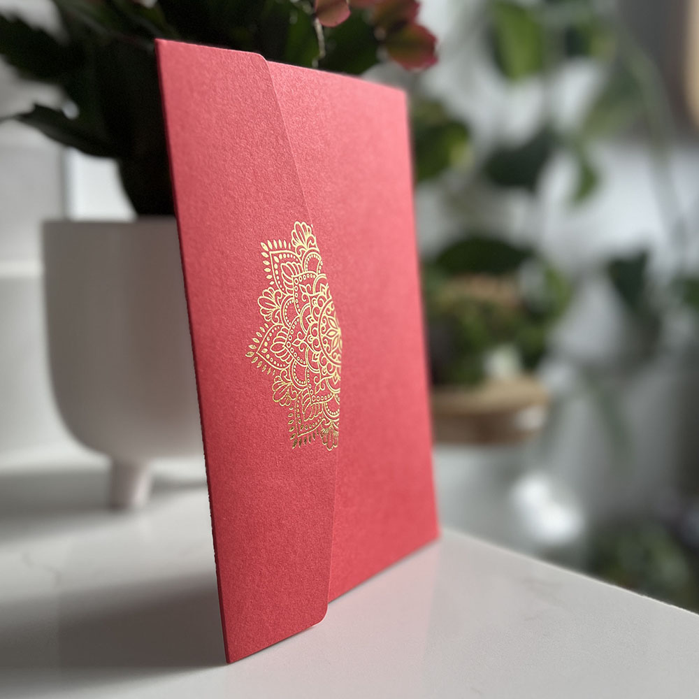 Foil Pressed DIY Pocketfold Envelopes Letterpress Style - Mandala MA01