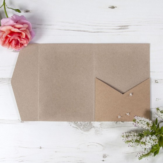 DIY 5x7" Kraft Brown Pocketfold Envelopes