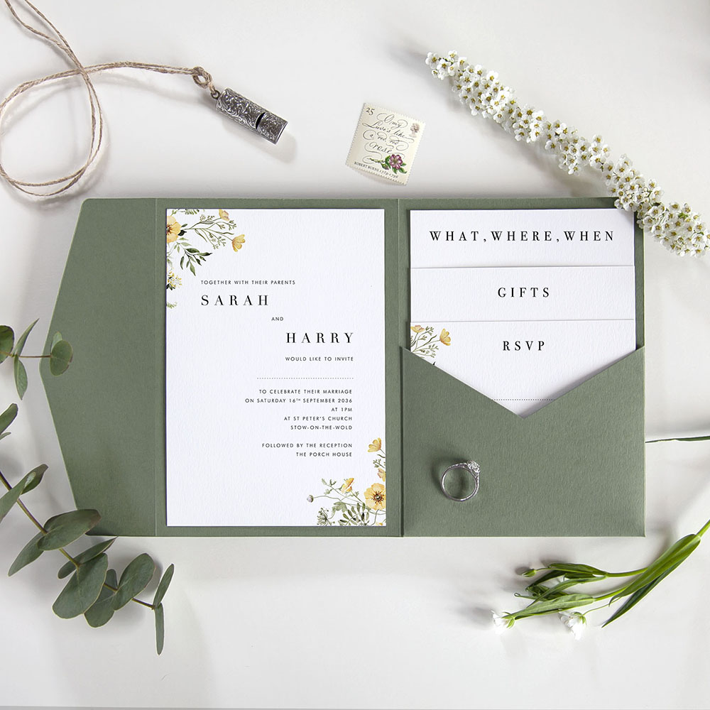 'Spring Collection SC10' Pocketfold Wedding Invitation Sample