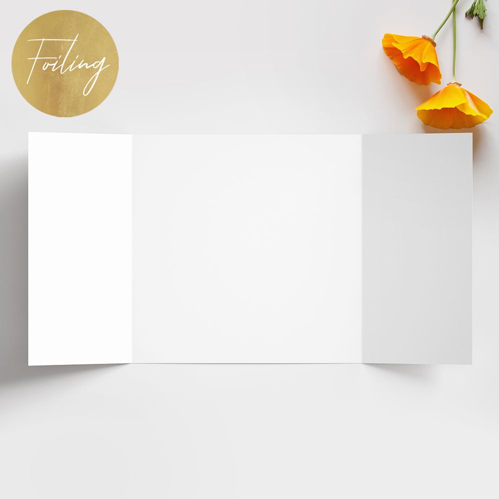 'Any Design' Foil Printed Gatefold Wedding Invitation