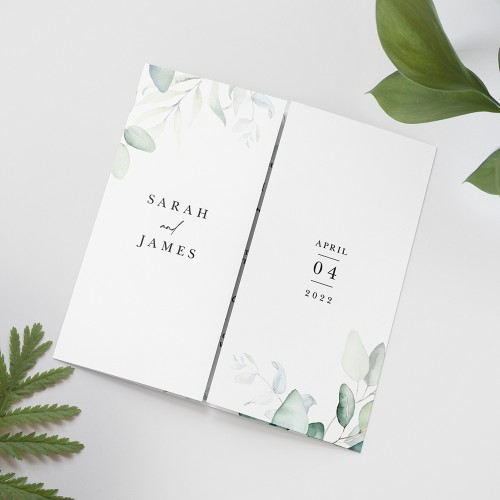 'Dreamy Eucalyptus' Printed Gatefold Wedding Invitation