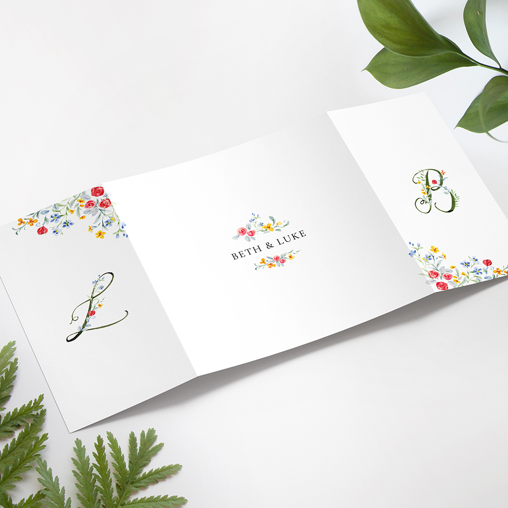 'Love Story' Printed Gatefold Wedding Invitation