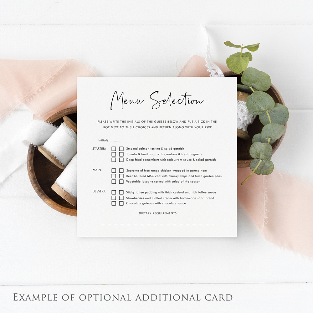'Modern Minimalist MM02' Printed Gatefold Wedding Invitation Sample