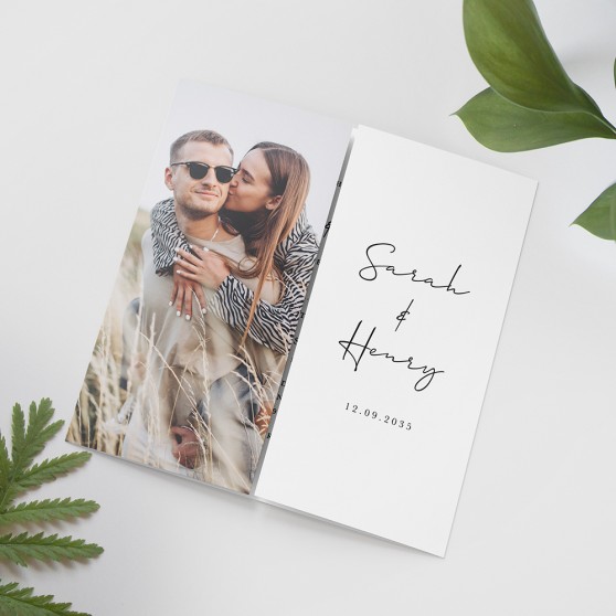 'Modern Romance' Photo Printed Gatefold Wedding Invitation Sample