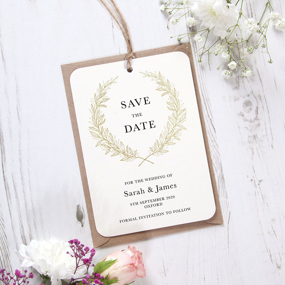 'Alice Gold' Save the Date Tag
