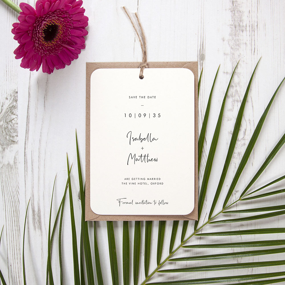 'Calligraphy 6' Tag Save the Date Sample