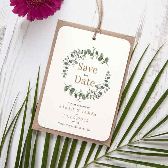 'Campagna Eucalyptus CP01' Tag Save the Date Sample