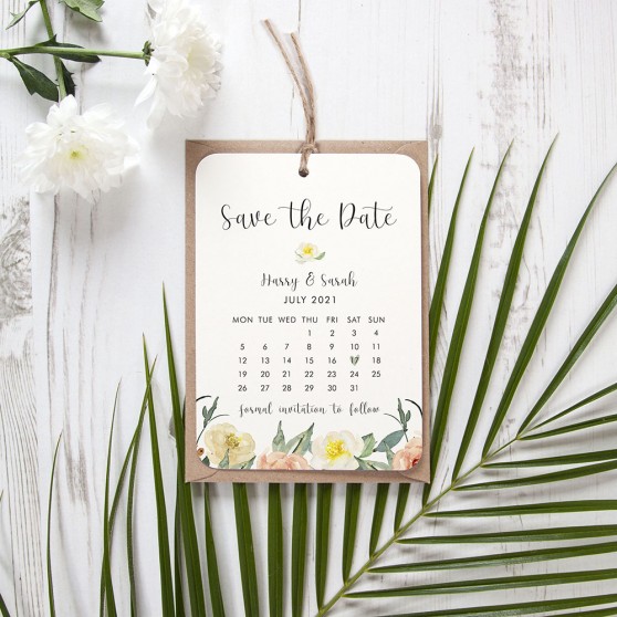 'Dahlia Rose RD12' Tag Save the Date Sample