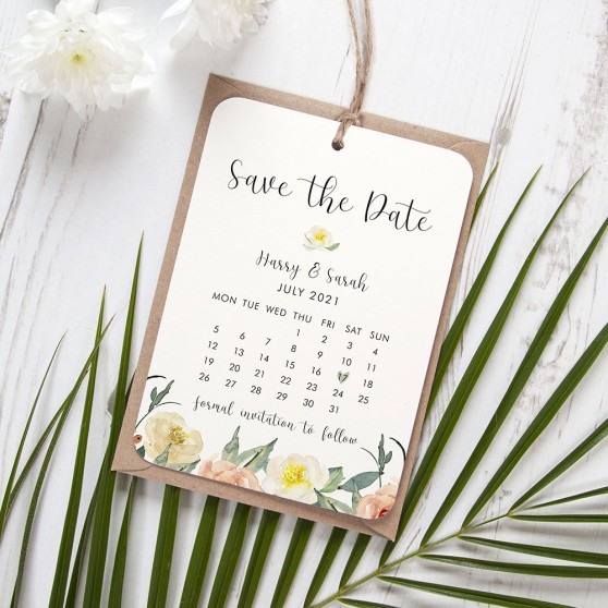 'Dahlia Rose RD12' Tag Save the Date Sample