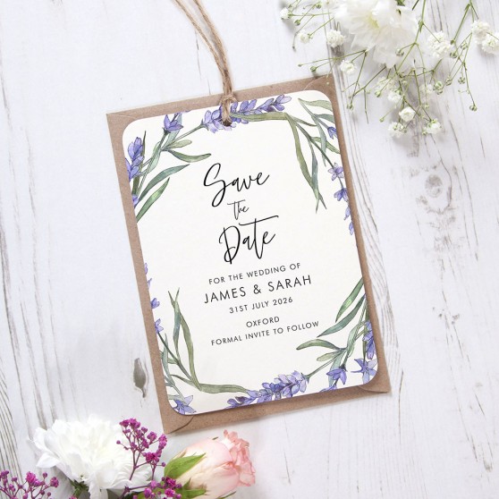 'Lavender L13' Save the Date Tag