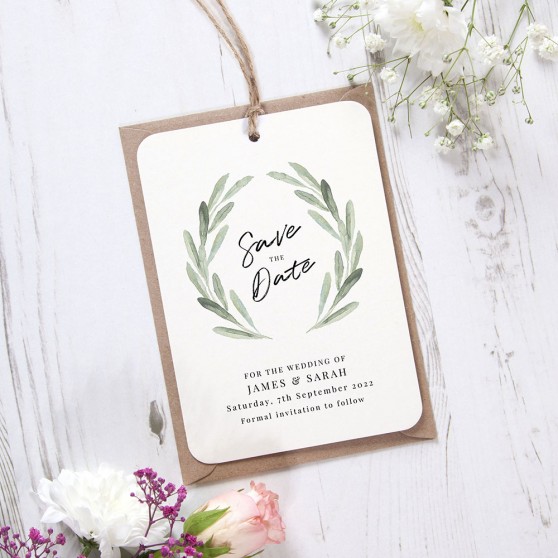 'Olive' Tag Save the Date Sample