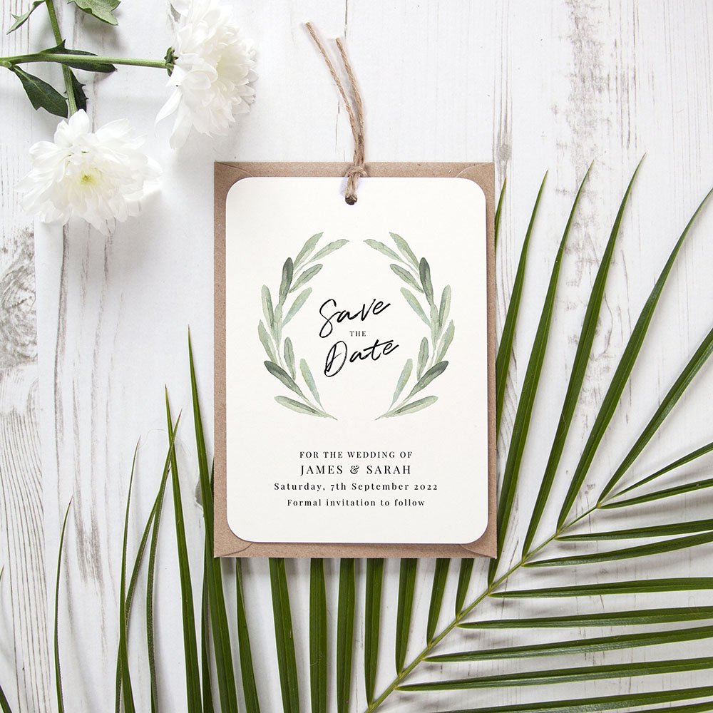 'Olive' Tag Save the Date Sample