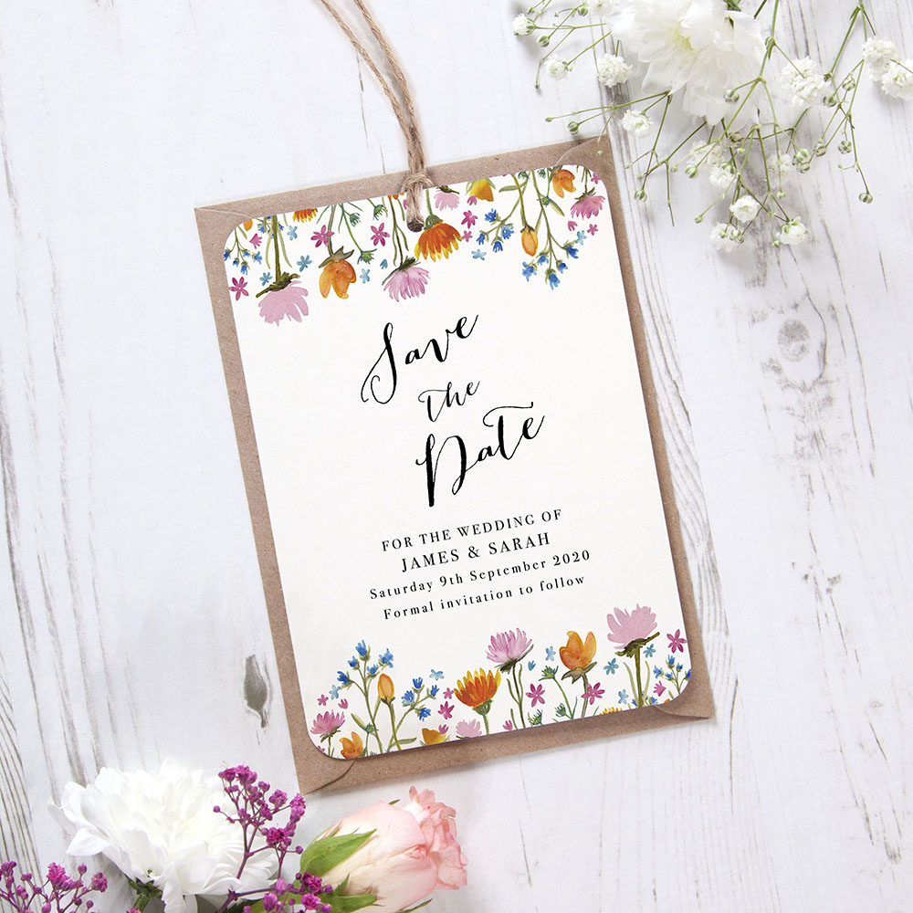 'Wild Floral' Save the Date Tag