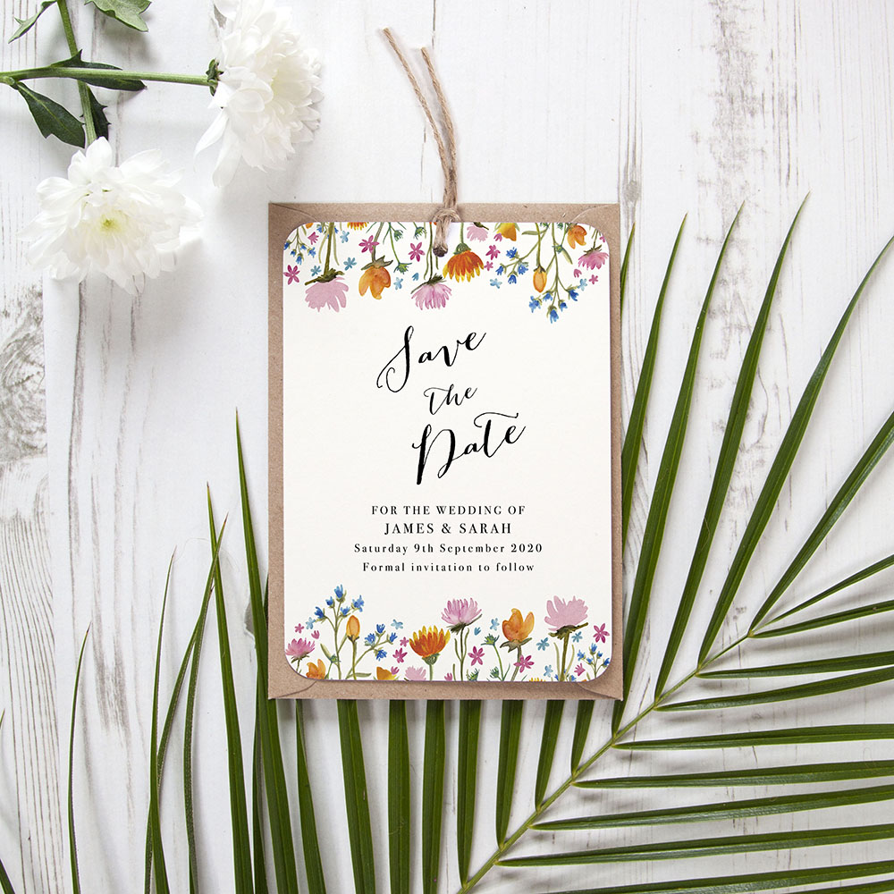 'Wild Floral' Save the Date Tag