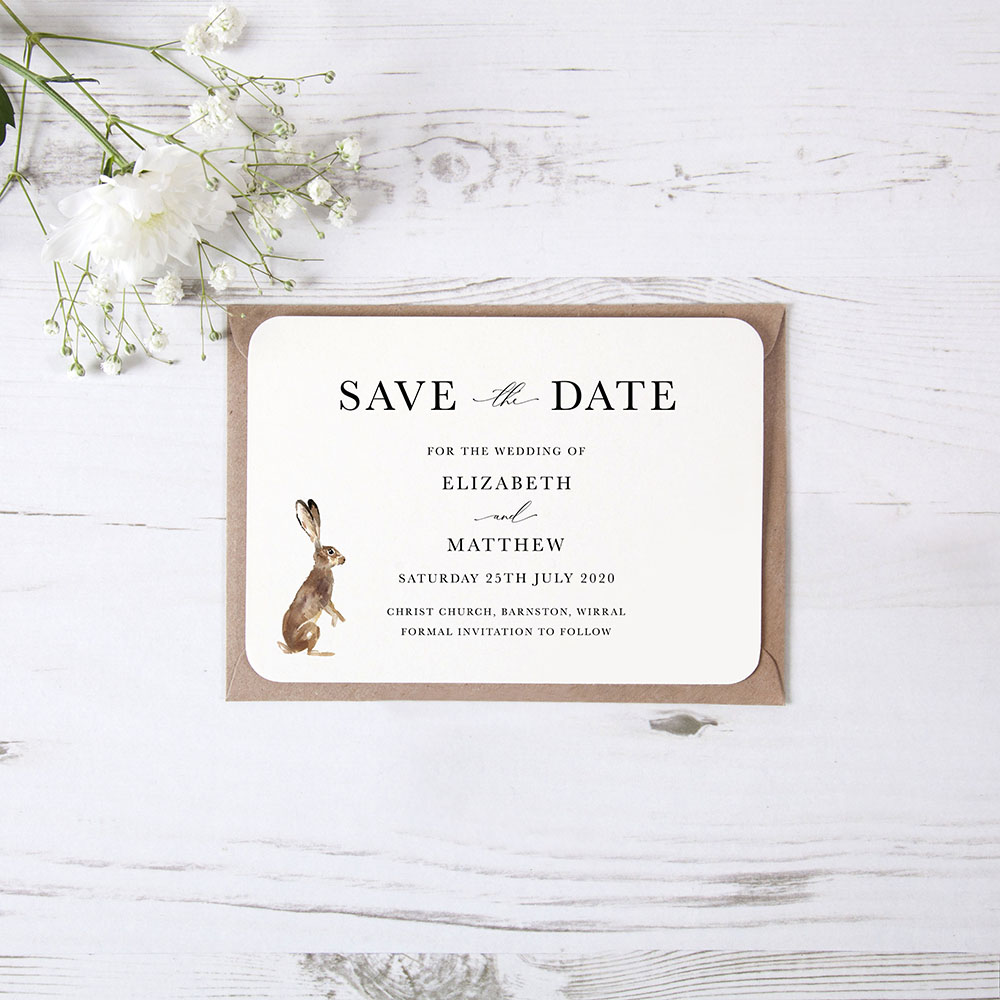 'Christmas Hare' Save the Date Sample