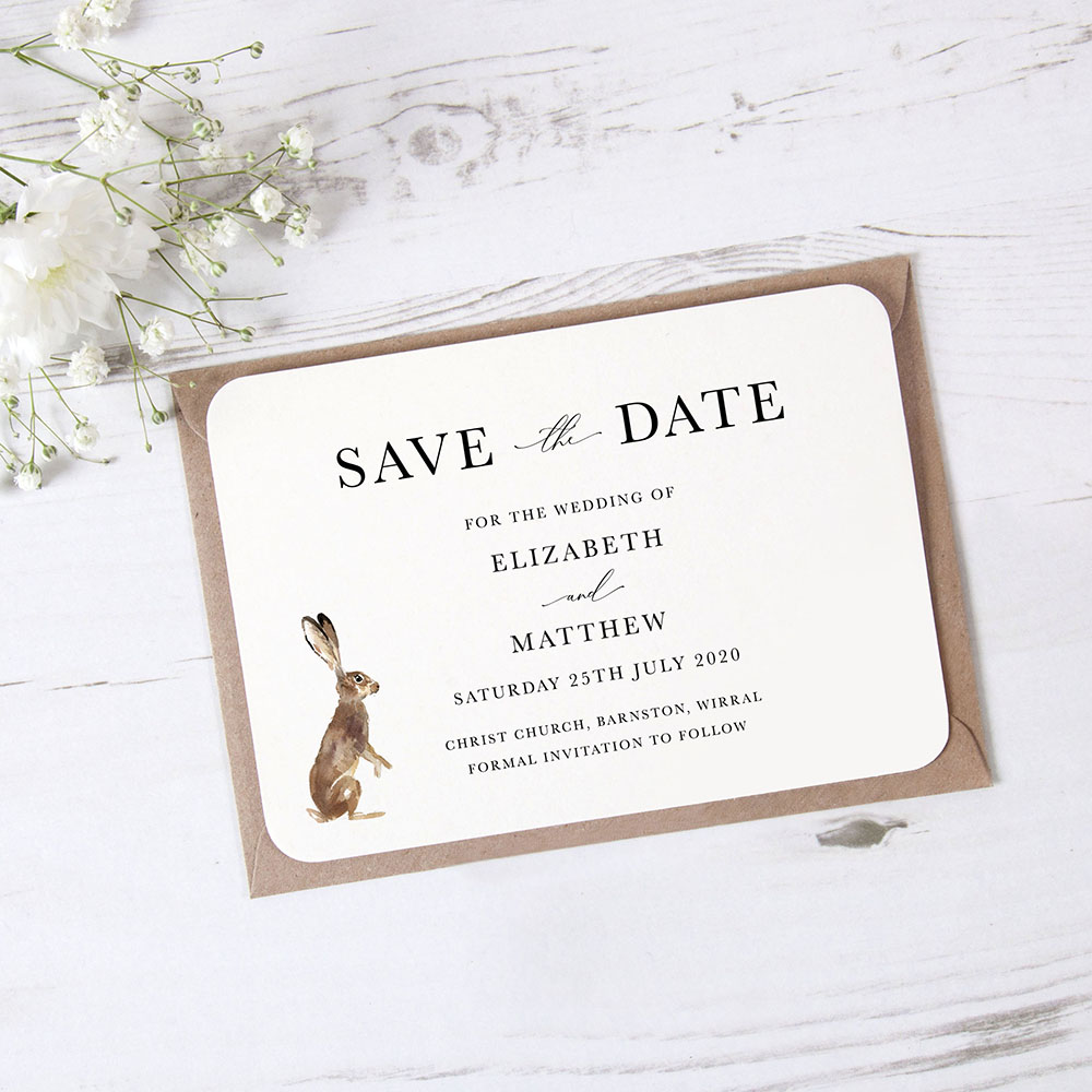 'Christmas Hare' Save the Date Sample