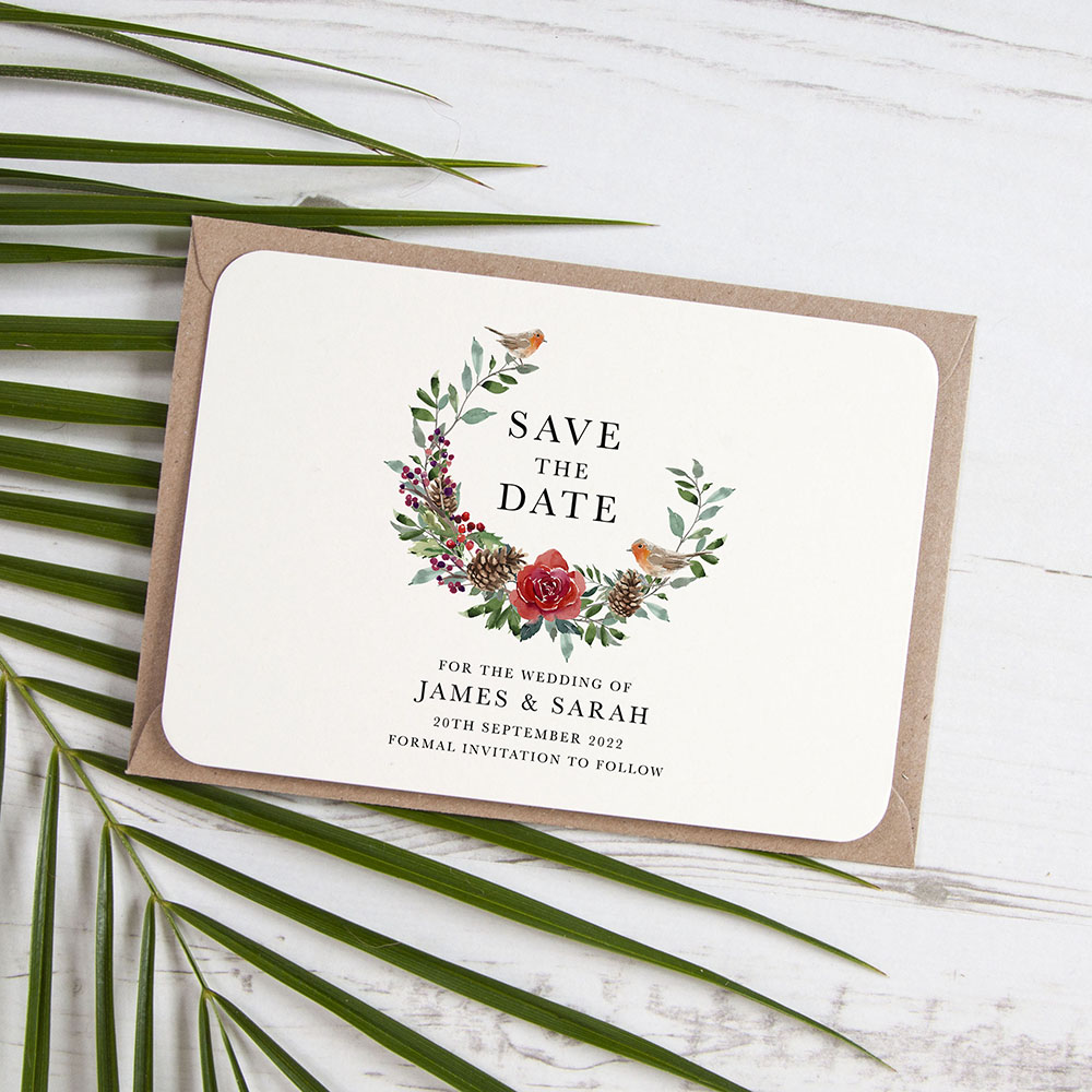 'Christmas Holly' Save the Date