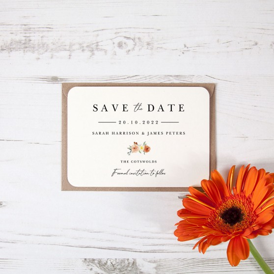'Classic Dahlia Rose RD11' Save the Date Sample