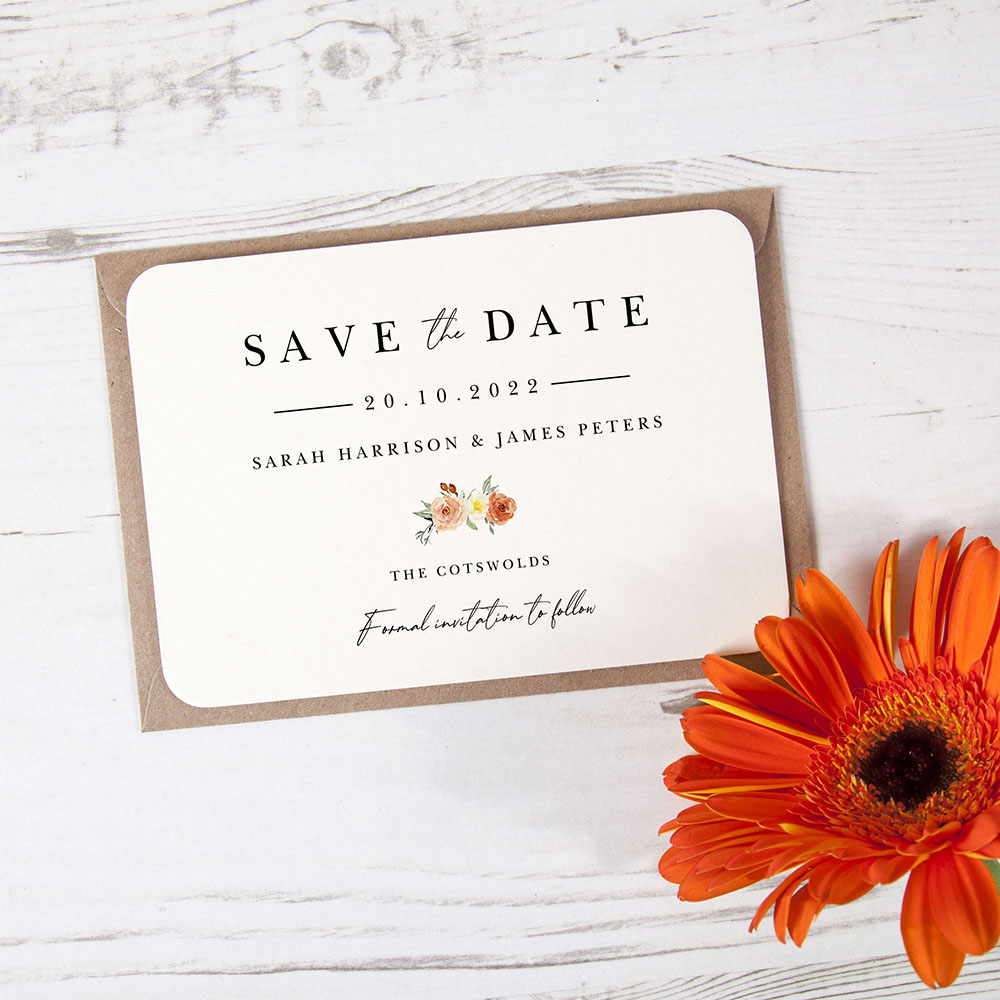 'Classic Dahlia Rose RD11' Save the Date