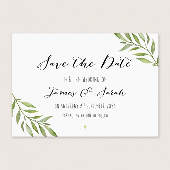 'Green Leaf' Save the Date