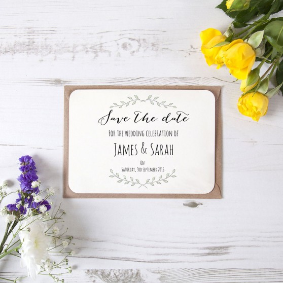 'Green Plant' Save the Date Sample